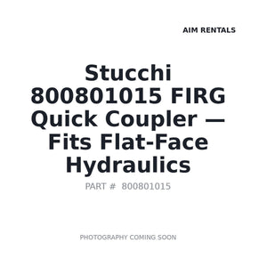 Stucchi 800801015 Hydraulic Couplers . Fits Flat-Face Hydraulics | Stocked in BC, Ships Canada-Wide