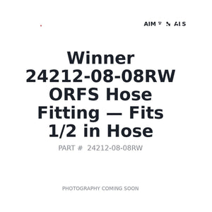 Winner 24212-08-08RW Hydraulic Components | Fits 1/2 in hydraulic hose | Stocked in BC, Ships Canada-Wide