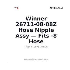 Winner 26711-08-08Z Hydraulic Components . Fits -8 Hose | Fits Hydraulic -8 hose connections | Stocked in BC, Ships Canada-Wide