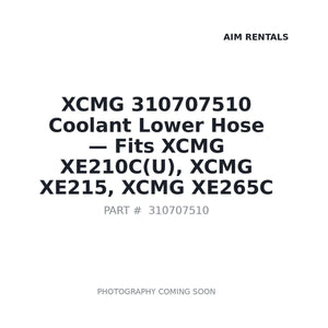 XCMG 310707510 Coolant Lower Hose | Fits XCMG XE215C, XCMG XE265C | Stocked in BC, Ships Canada-Wide