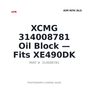 XCMG 314008781 Hydraulic Components | Fits XCMG XE490DK | Stocked in BC, Ships Canada-Wide