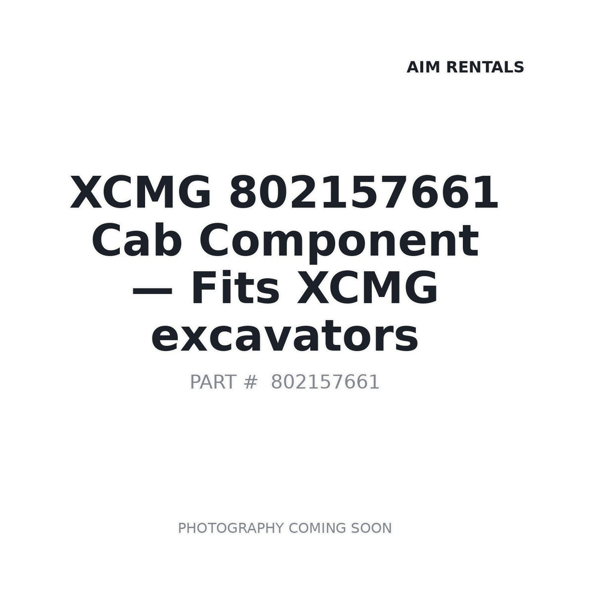 802157661 XCMG Cabs