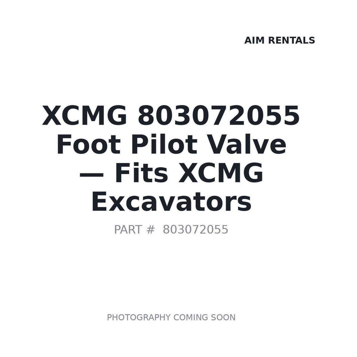 803072055 XCMG Hydraulic Valves