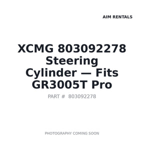 XCMG 803092278 Hydraulic Cylinders | Fits XCMG GR3005T | Stocked in BC, Ships Canada-Wide
