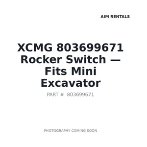 XCMG 803699671 Electrical Switches | Fits XCMG XE60, XCMG XE80 | Stocked in BC, Ships Canada-Wide