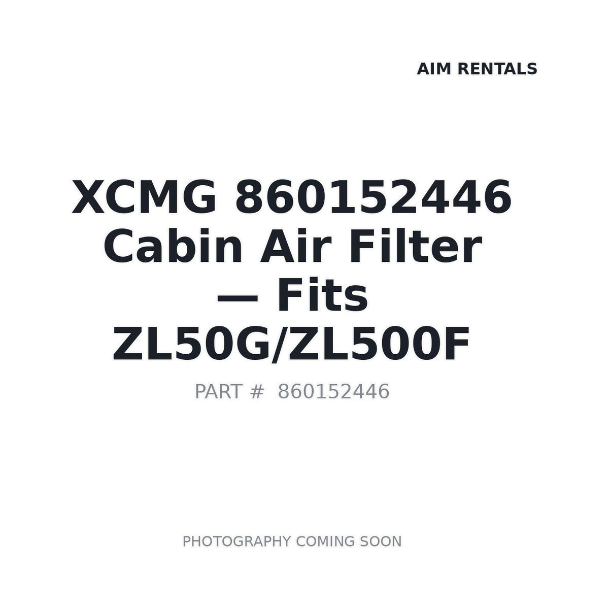 860152446 XCMG Filters