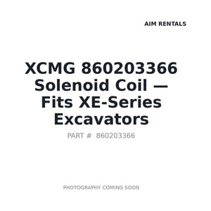 XCMG 860203366 Hydraulic Solenoids . Fits XE-Series Excavators | Stocked in BC, Ships Canada-Wide