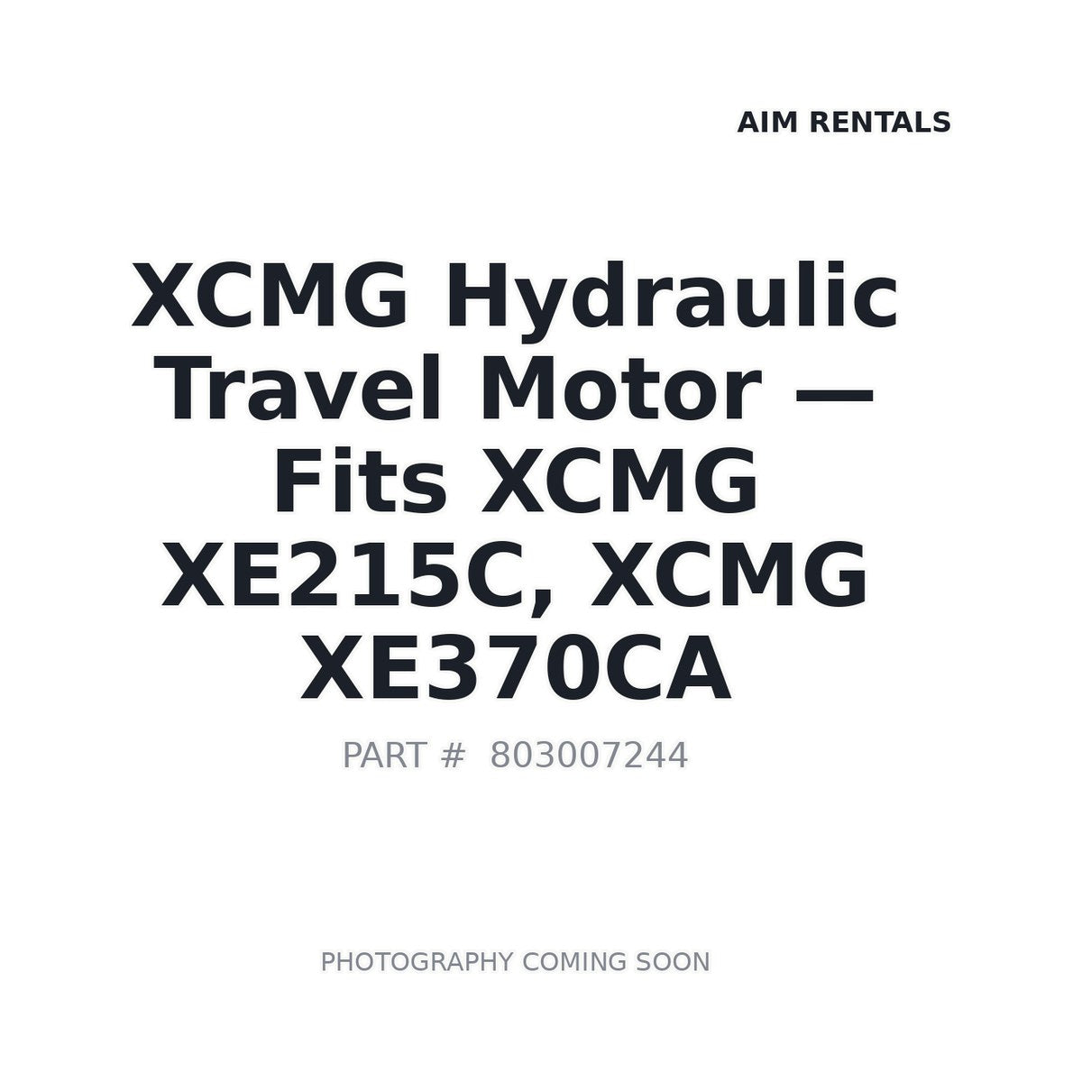 XE370CA XCMG Hydraulic Travel Motor - Fits XCMG XE215C, XCMG XE370CA
